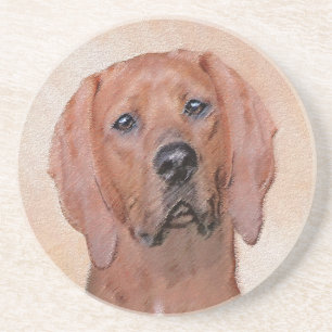 Redbone Coonhound-schildering - Kute Original Dog  Zandsteen Onderzetter