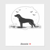 Redbone Dog � Halloween Moon Silhouette Oversized  Sticker (Vel)