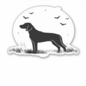 Redbone Dog � Halloween Moon Silhouette Oversized  Sticker (Voorkant)