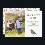 Redborst Robin Bird Modern Fotofoto Feestdagenkaart<br><div class="desc">Ik wens je vrienden en familie een mooi vakantieseizoen met deze mooie kaart. Pas het met uw foto aan.</div>