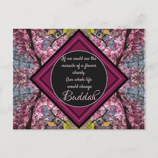 Redbud Branches Budda Flower Quote Briefkaart (Voorkant)