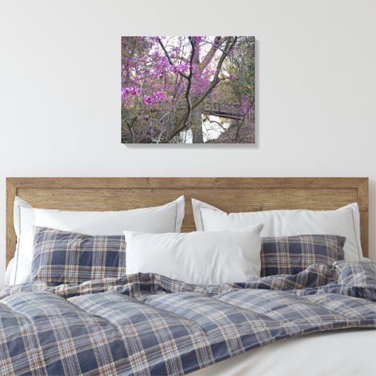 Redbud Bridge Canvas Afdruk (Insitu (Slaapkamer))