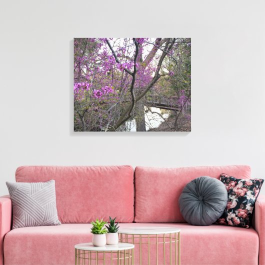 Redbud Bridge Canvas Afdruk (Insitu (Woonkamer))