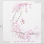 Redbud en Honeybee in Springtime Briefhoofd (Voorkant / Achterkant)