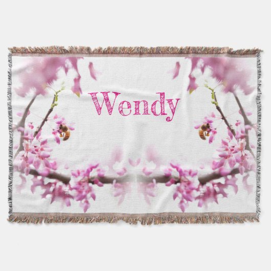 Redbud en honingbijen in Springtime Deken (Voorkant)