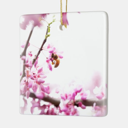 Redbud en honingbijen in Springtime Keramisch Ornament (Links)