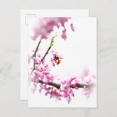 Redbud en honingbijen in Springtime Uitnodiging Briefkaart (Voorkant / Achterkant)