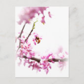Redbud en honingbijen in Springtime Uitnodiging Briefkaart (Voorkant)