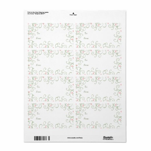 Redbud Swirl-kerstcadeautjes Labels (Full Sheet)