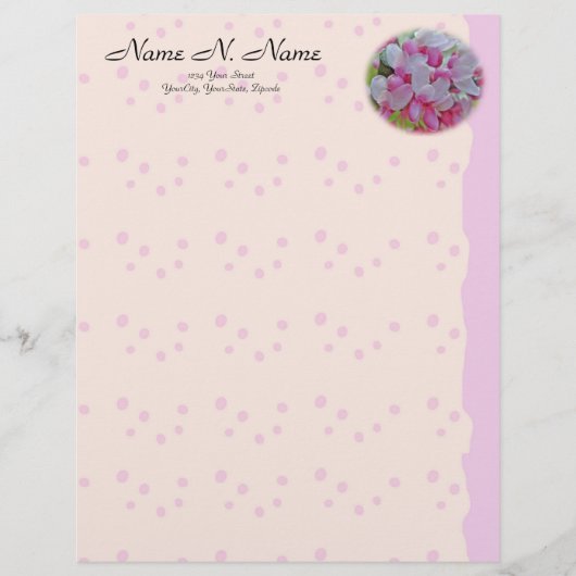 Redbud Tree Blossom Letterhead Briefhoofd Ontwerp (Voorkant)