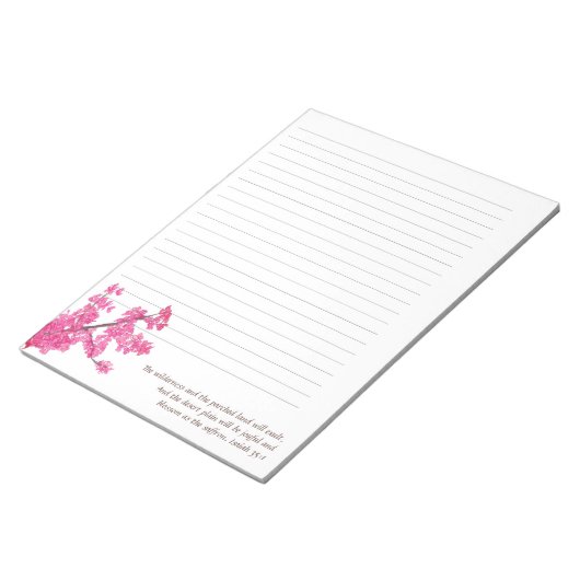 Redbud Tree Branch in Full Bloom-blocnote met lijn Notitieblok (Schuin)