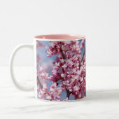 Redbud Tree Roze Bloemen Bijen Tweekleurige Koffiemok (Links)