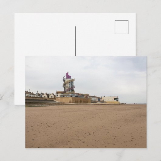 Redcar Beach and Beacon Briefkaart (Voorkant / Achterkant)