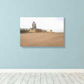 Redcar Beach and Beacon Canvas Afdruk (Insitu (Houten vloer))
