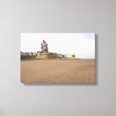 Redcar Beach and Beacon Canvas Afdruk (Voorkant)