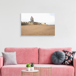 Redcar Beach and Beacon Canvas Afdruk