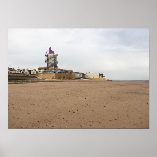 Redcar Beach en Beacon Poster (Voorkant)