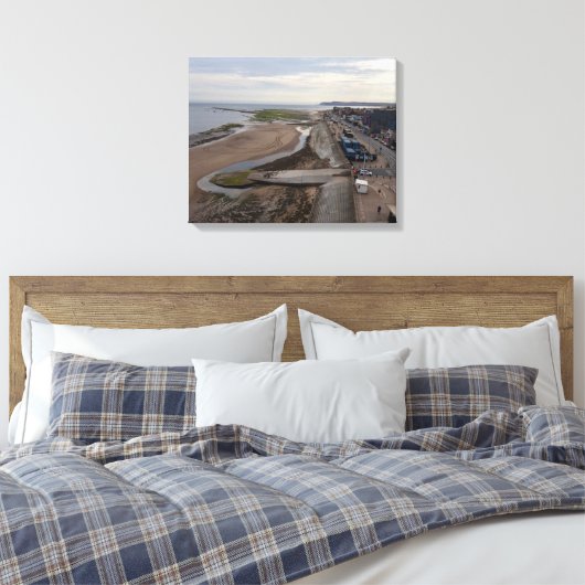 Redcar Beach from the Beacon Canvas Afdruk (Insitu (Slaapkamer))