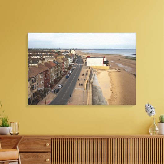 Redcar Beach from the Beacon Canvas Afdruk (Insitu (Woonkamer))