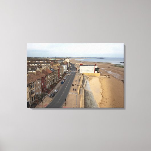 Redcar Beach from the Beacon Canvas Afdruk (Voorkant)