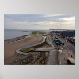 Redcar Beach vanaf de Beacon Poster