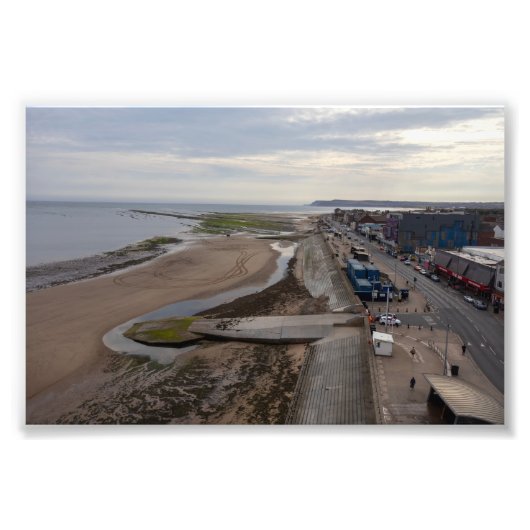 Redcar Beach vanuit de Beacon Foto Afdruk (Voorkant)
