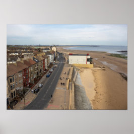 Redcar Beach vanuit de Beacon Poster