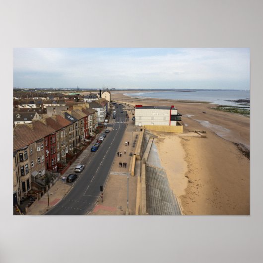 Redcar Beach vanuit de Beacon Poster (Voorkant)