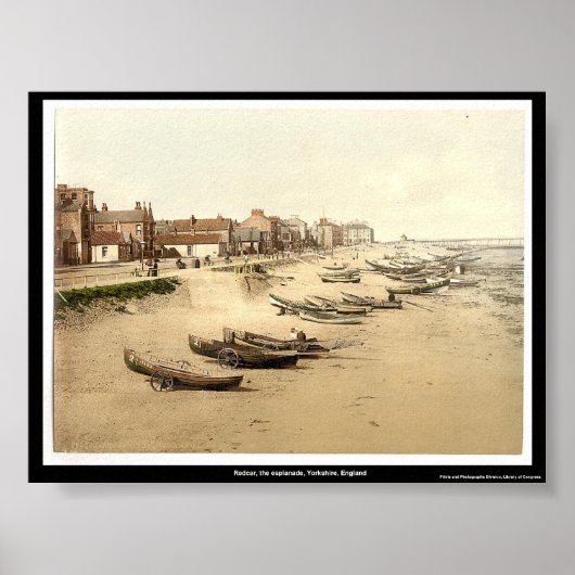 Redcar, de esplanade, Yorkshire, Engeland Poster (Voorkant)