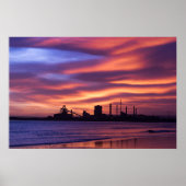 Redcar Steel Works bij Sunrise Poster (Voorkant)
