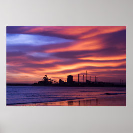Redcar Steel Works bij Sunrise Poster