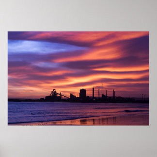 Redcar Steel Works bij Sunrise Poster