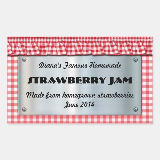 RedCheckered Food Label (aanpasbaar) (Voorkant)