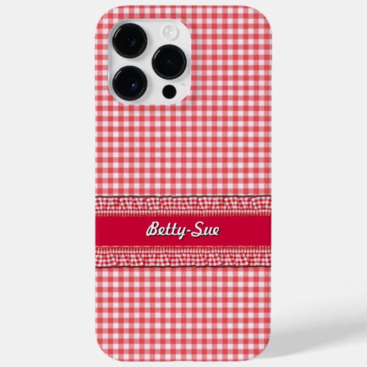 RedCheckered Hoesje met Jouw naam (Achterkant)