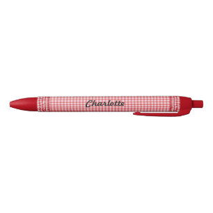 RedCheckered Pen met jouw naam