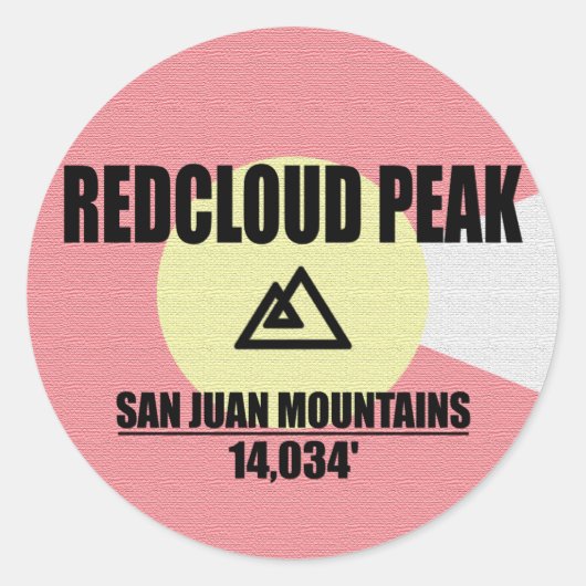 Redcloud Peak Ronde Sticker (Voorkant)