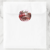 Redcurrant cake / Bak de wereld een betere plek Ronde Sticker (Tas)