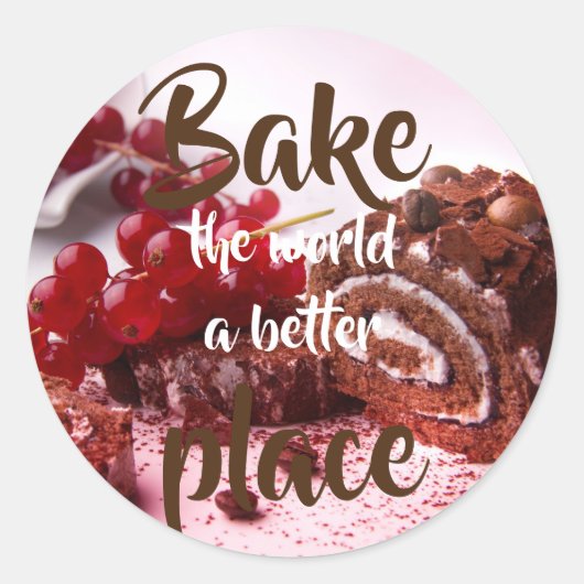 Redcurrant cake / Bak de wereld een betere plek Ronde Sticker (Voorkant)