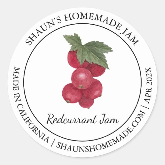 Redcurrant Jam Modern label (Voorkant)
