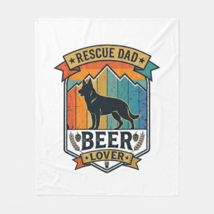 RedDad Bierliefhebber Hond Vintage Zonsondergang_1 Fleece Deken