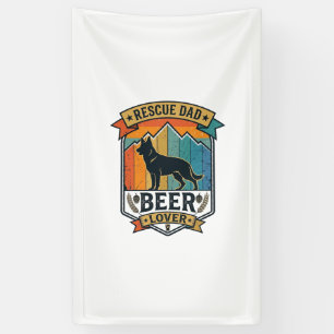 RedDad Bierliefhebber Hond Vintage Zonsondergang_1 Spandoek