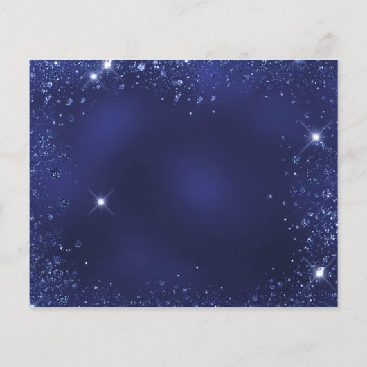 Reddatum jaardag blauwe glitter-stofbewaarder (Achterkant)