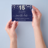 Reddatumbudget voor Quinceanera-blauw zilveren ste Flyer (Hand)