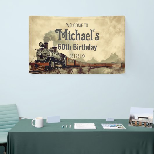 Reddbare rookbrug stoomtrain spandoek (Beurs)