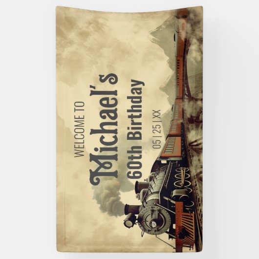 Reddbare rookbrug stoomtrain spandoek (Verticaal)