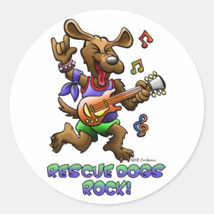 REDDEN DOGS ROCK! RONDE STICKER