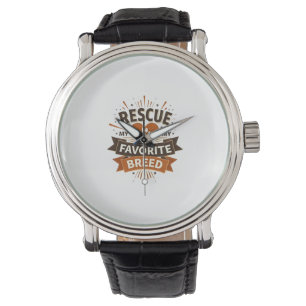 Redden Is Mijn Favoriete Ras Vintage Hondenadoptie Horloge