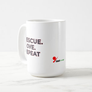 Redden. Liefde. Herhalen.   Minimalistisch ontwerp Koffiemok
