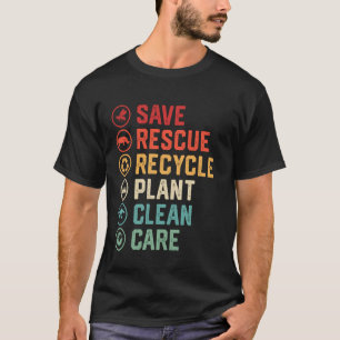 Redden Recycleer Bescherm Aardedag Milieuvriendeli T-shirt