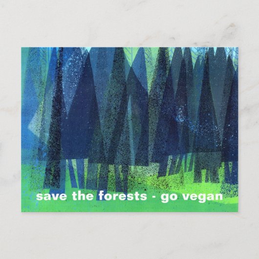 redden van de bossen - go vegan briefkaart (Voorkant)